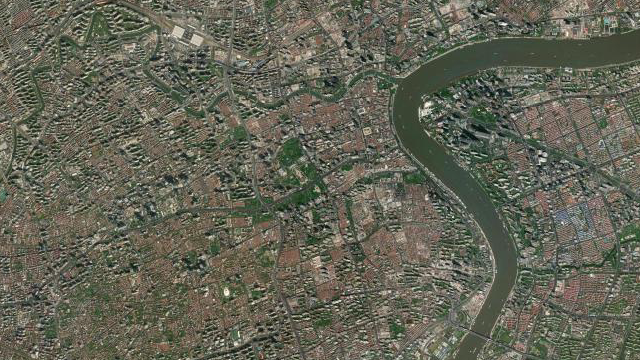 上海人民广场 Esri World Imagery 卫星地图真实预览