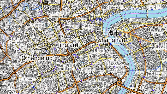 上海人民广场 OpenTopoMap 地形地图真实预览